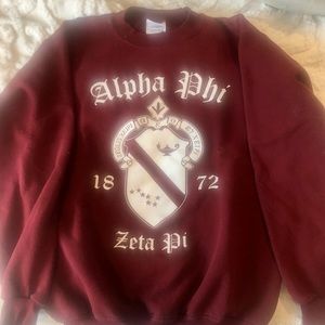 Alpha Phi crewneck maroon sweater